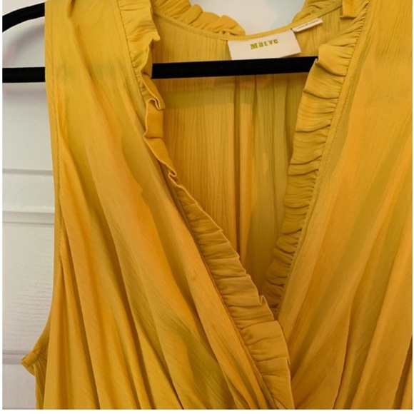 Anthropologie MAEVE Mustard Yellow Dress Medium - Picture 8 of 14